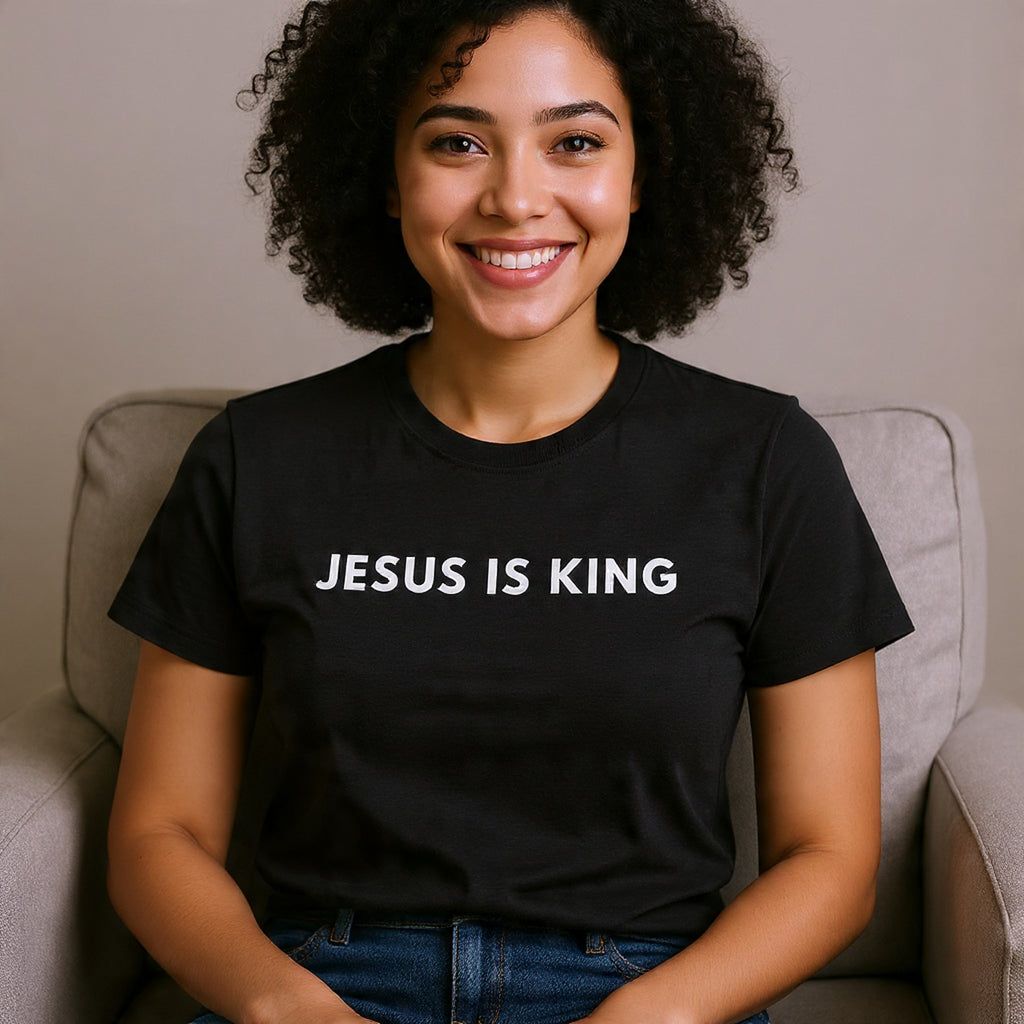 Jesus Is King Tee - Christian Faith White Cotton T-Shirt