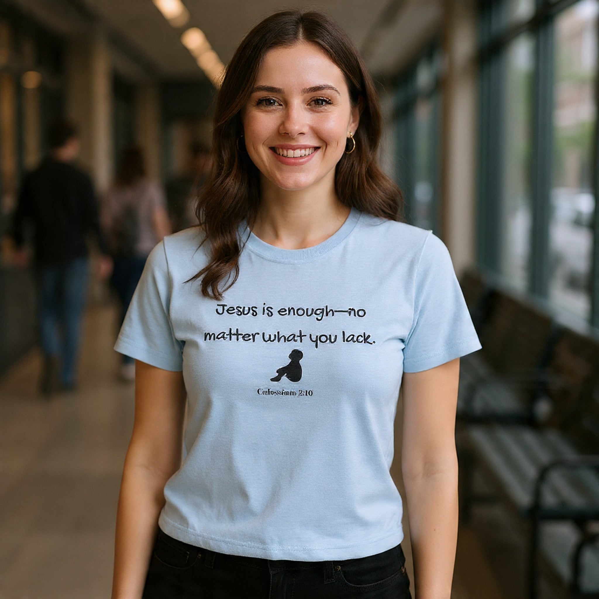 Christian T‑Shirt "Jesus is Enough — No Matter What You Lack" | Faith Graphic Tee