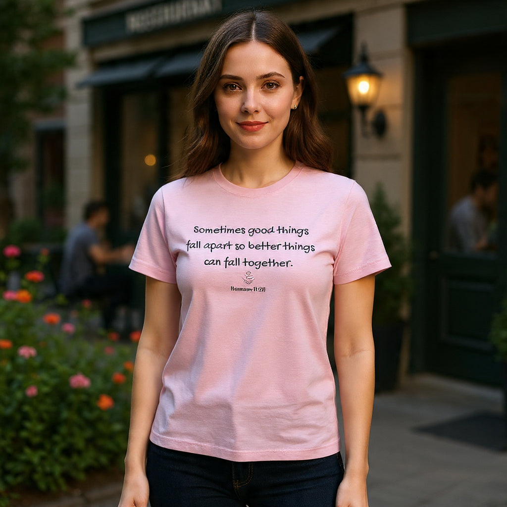 Inspirational Quote Tee — "Sometimes good things fall apart so better things can fall together"