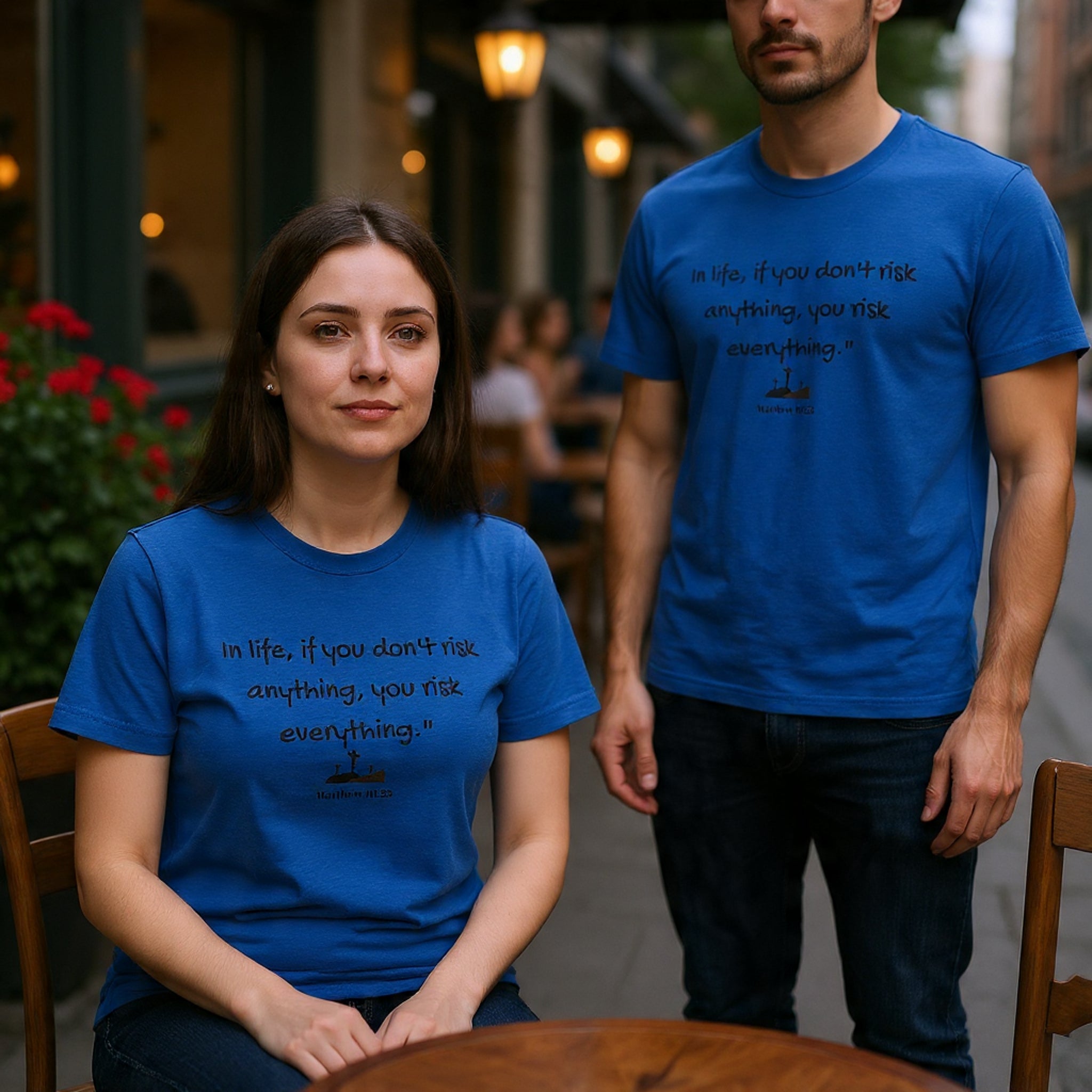 Christian Tee Matt 16:25 - Risk in Life - Inspirational, Encouraging