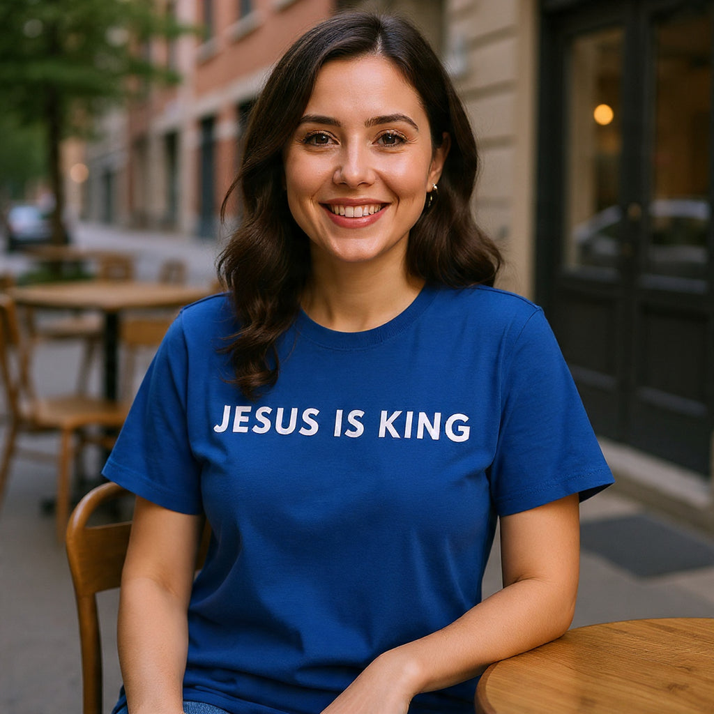 Jesus Is King Tee - Christian Faith White Cotton T-Shirt