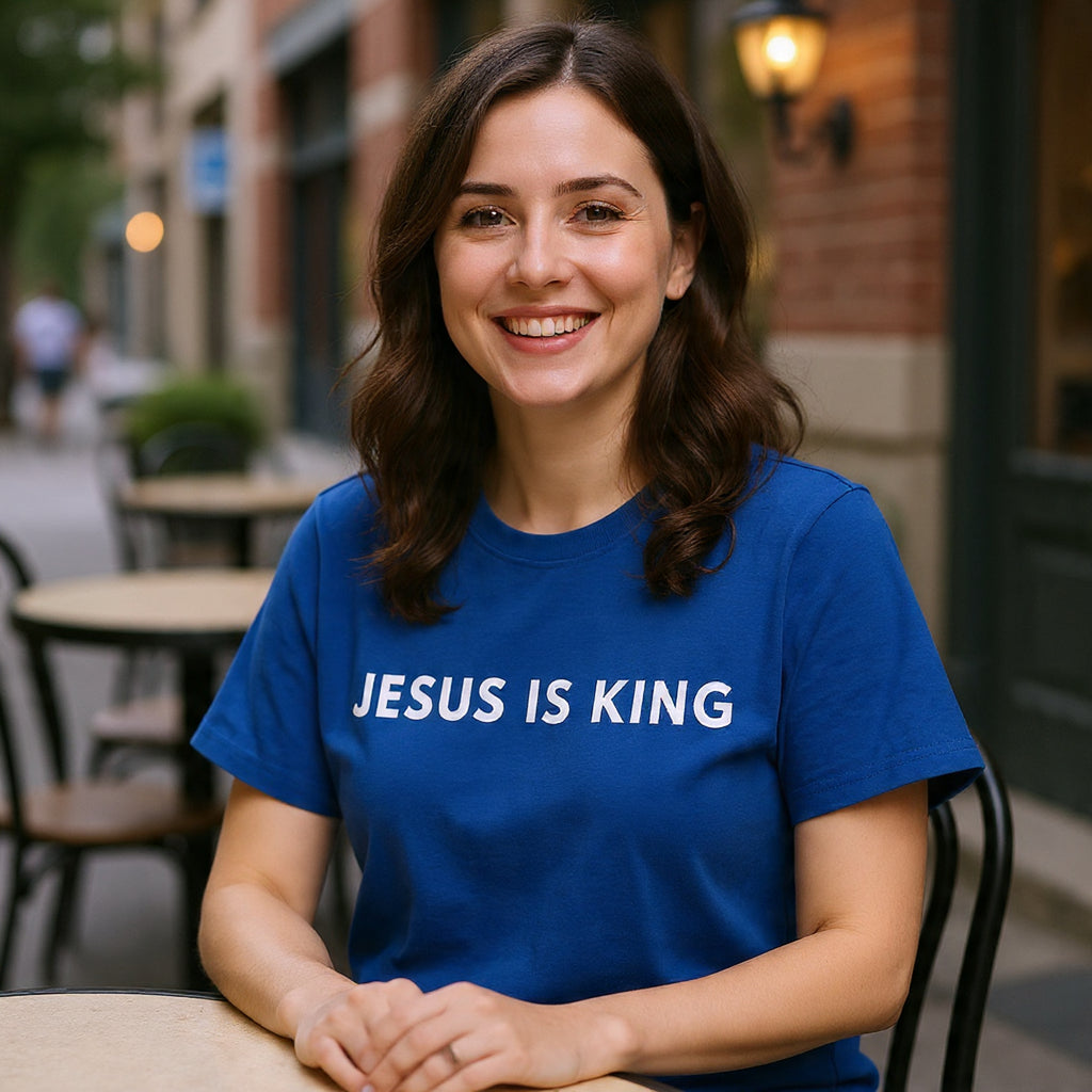 Jesus Is King Tee - Christian Faith White Cotton T-Shirt