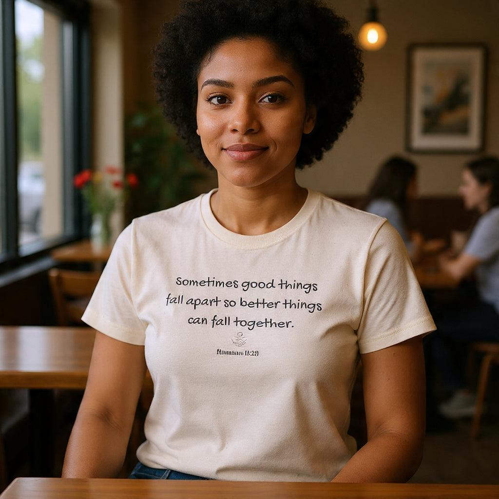 Inspirational Quote Tee — "Sometimes good things fall apart so better things can fall together"