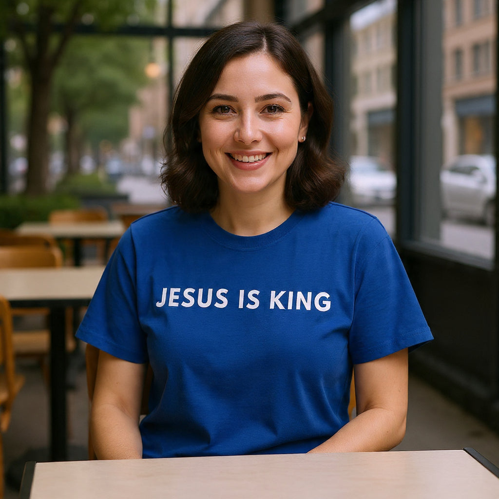 Jesus Is King Tee - Christian Faith White Cotton T-Shirt