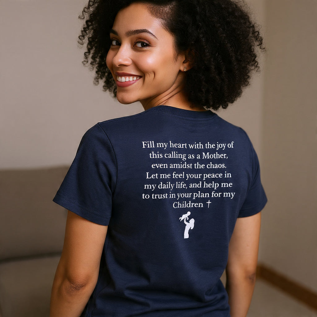 Mama Prayer T-Shirt — Front and Back Design Inspirational Christian Mom Tee with Back Prayer Quote - Mother's Day Gift