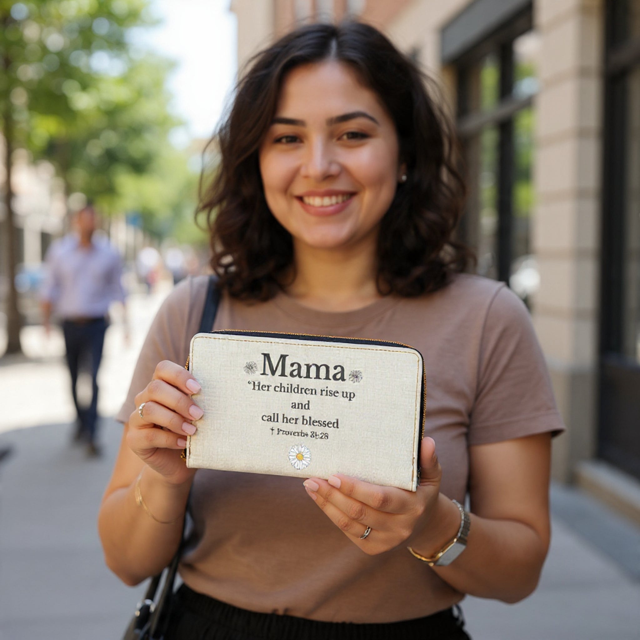 Mama Proverbs 31:28 Zipper Wallet — 'Her children rise up' Blessed Floral Wallet - Mother's Day Gift