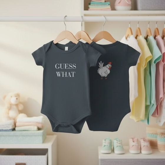 Funny Infant Bodysuit — "Guess What? Chicken Butt!" Baby Onesie