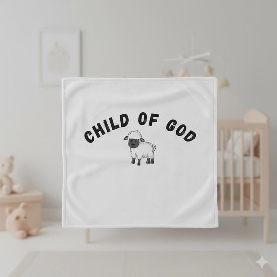 Baby Lovey Blanket - "Child of God" Lamb Minky Comforter with Blessing (Numbers 6:24-26)