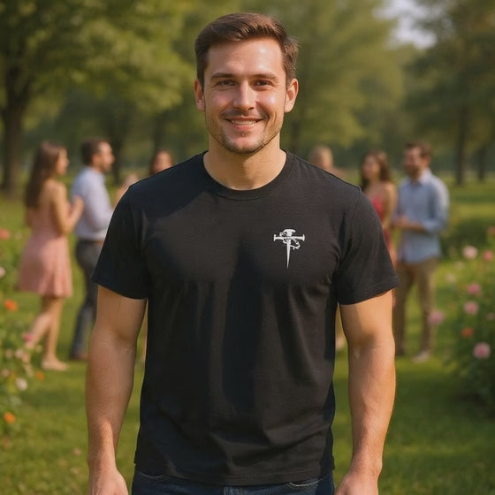 Cross & Dagger with Thorn of Crowns T-Shirt — Minimal Christian Chest Graphic