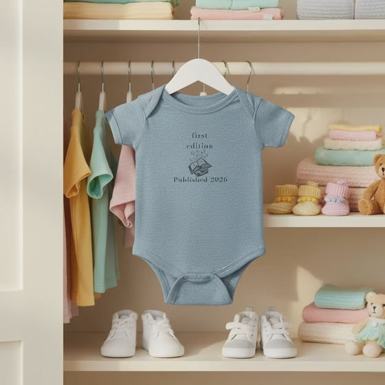 First Edition Baby Bodysuit – "Published 2026" Newborn Onesie