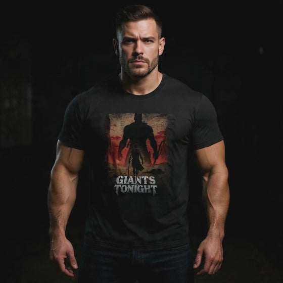 Giants Fall Tonight Graphic Tee - David and Goliath Faith Design