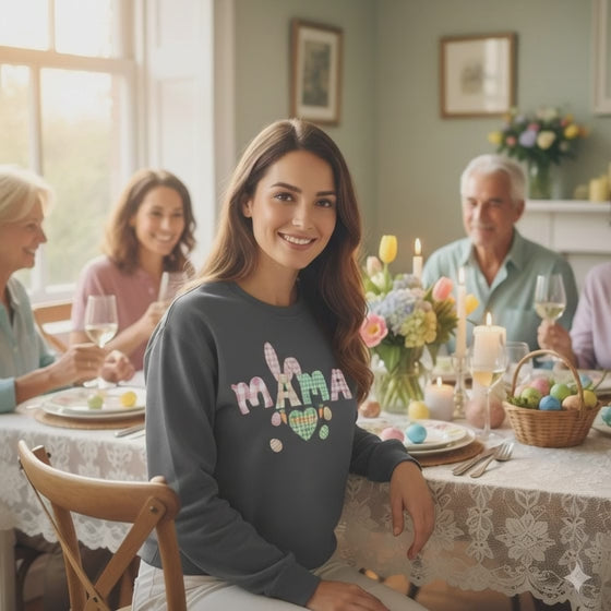 Comfort Colors - Mama Bunny Sweatshirt — Easter Plaid Mom Pullover