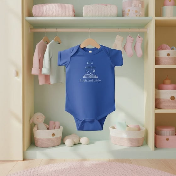 First Edition Published 2026 Bodysuit | Baby Bookworm Illustration