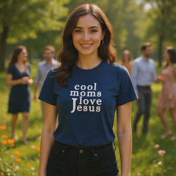 Christian Mom T-Shirt — "Cool Moms Love Jesus" Graphic Tee