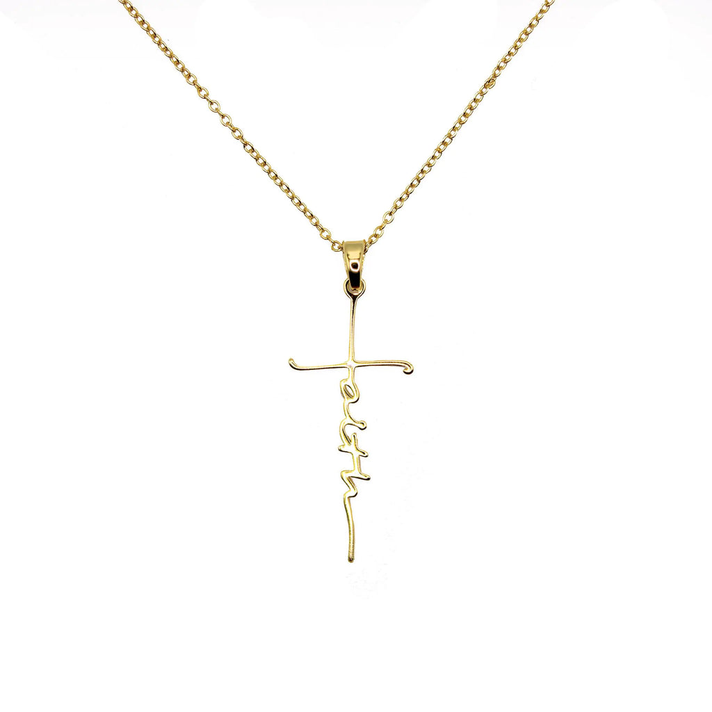 Love in Faith | Faith Cross Necklace | Christian Accessories | Faith-Based Apparel | Christian Gifts (Gold)