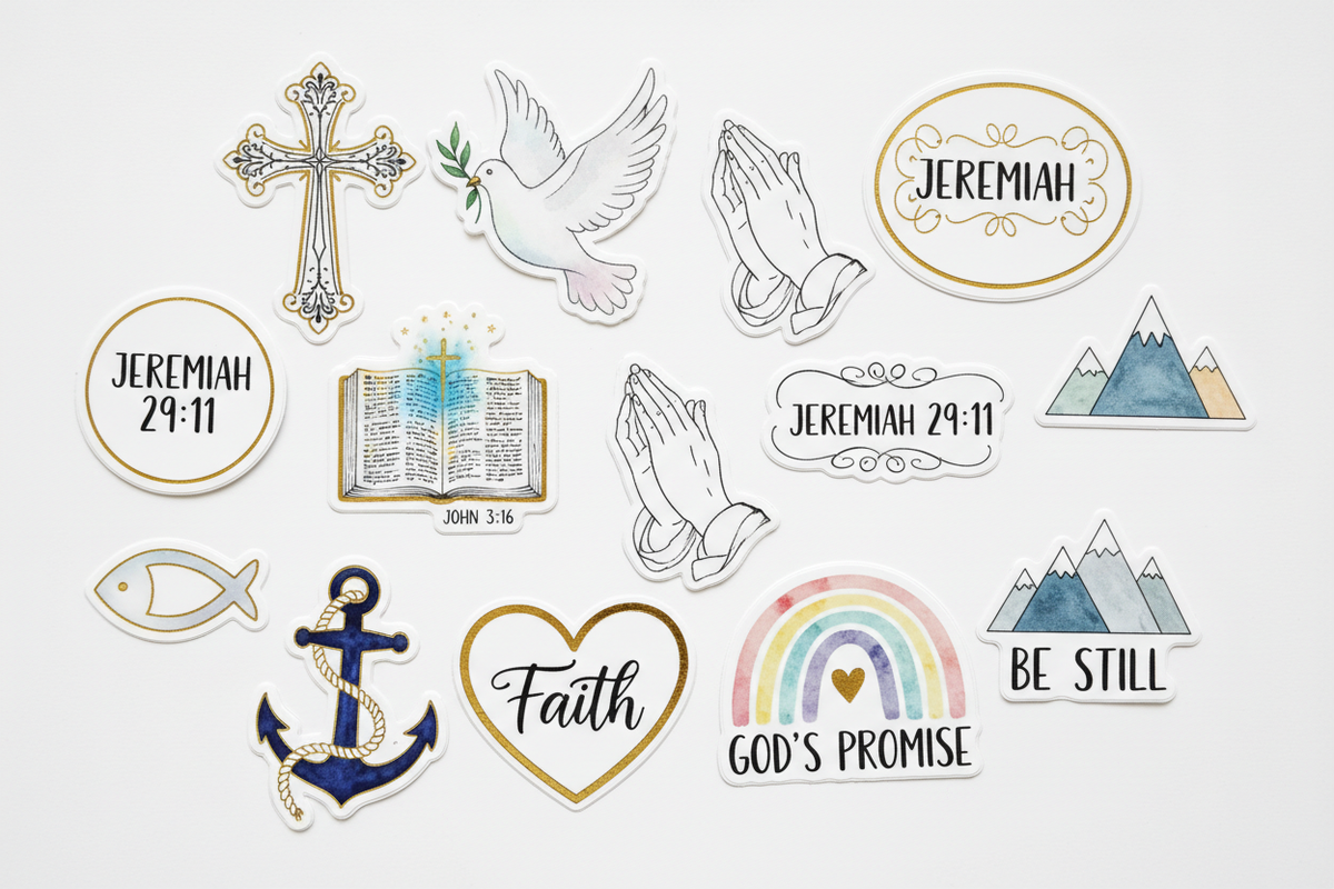 various faith inspired stickers