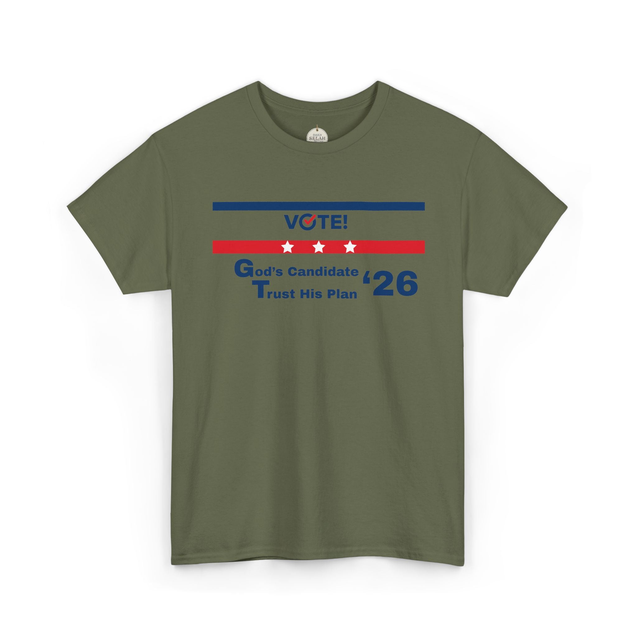 Political Vote '26 T‑Shirt — "God's Candidate Trust His Plan" Patriotic Tee