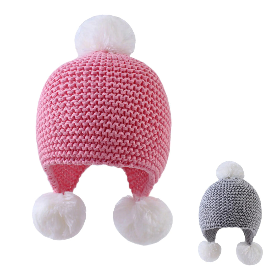 Warm Knitted Woolen Hat for Kids with Ear Protection